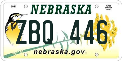 NE license plate ZBQ446