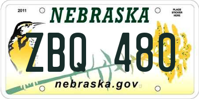 NE license plate ZBQ480