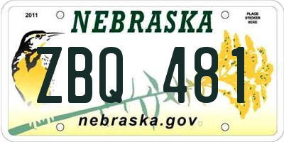 NE license plate ZBQ481