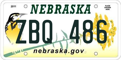 NE license plate ZBQ486