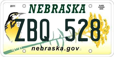 NE license plate ZBQ528
