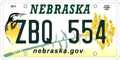NE license plate ZBQ554