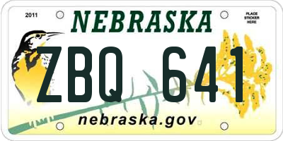 NE license plate ZBQ641