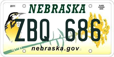 NE license plate ZBQ686