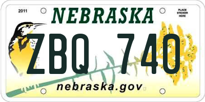 NE license plate ZBQ740