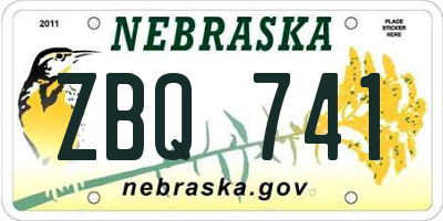 NE license plate ZBQ741