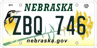 NE license plate ZBQ746