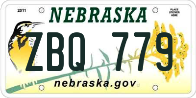 NE license plate ZBQ779