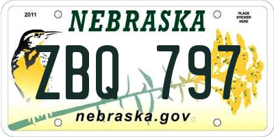 NE license plate ZBQ797