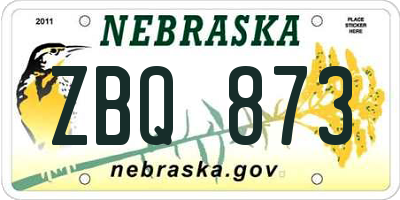 NE license plate ZBQ873