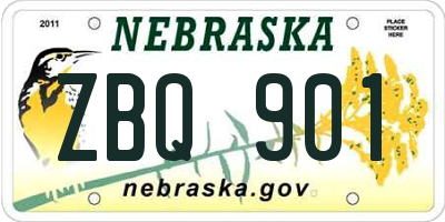 NE license plate ZBQ901