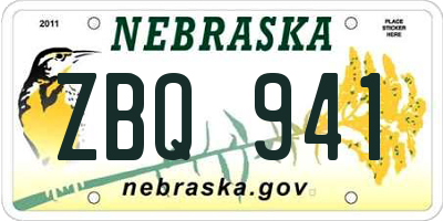 NE license plate ZBQ941