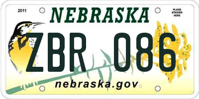 NE license plate ZBR086