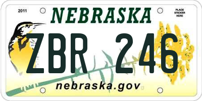 NE license plate ZBR246