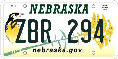 NE license plate ZBR294