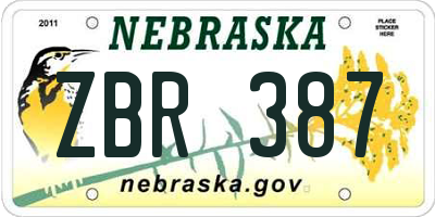 NE license plate ZBR387