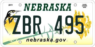 NE license plate ZBR495