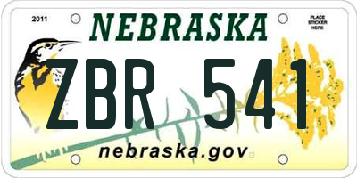 NE license plate ZBR541