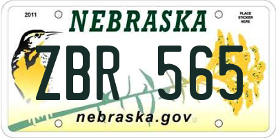 NE license plate ZBR565