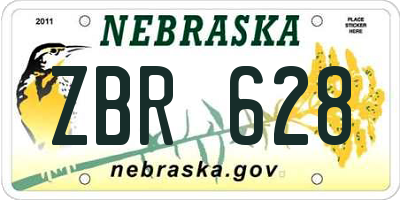 NE license plate ZBR628