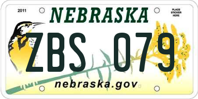 NE license plate ZBS079