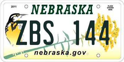 NE license plate ZBS144