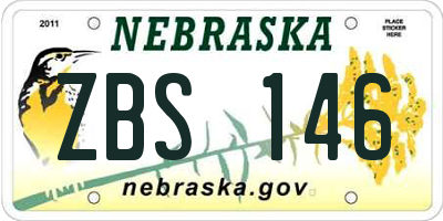 NE license plate ZBS146