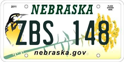 NE license plate ZBS148