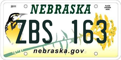 NE license plate ZBS163