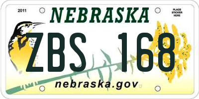 NE license plate ZBS168
