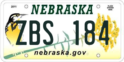 NE license plate ZBS184