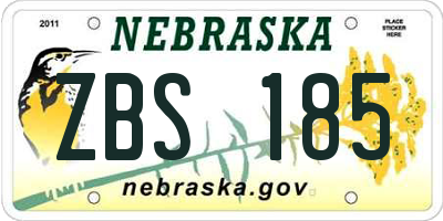 NE license plate ZBS185