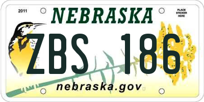 NE license plate ZBS186