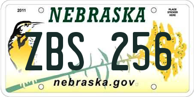 NE license plate ZBS256