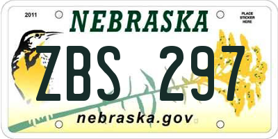 NE license plate ZBS297