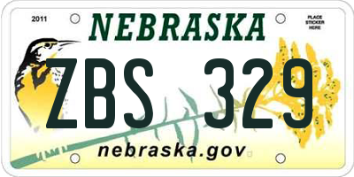 NE license plate ZBS329