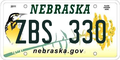 NE license plate ZBS330