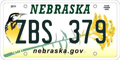 NE license plate ZBS379