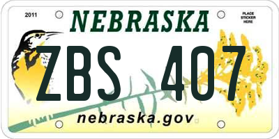 NE license plate ZBS407