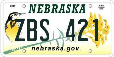 NE license plate ZBS421