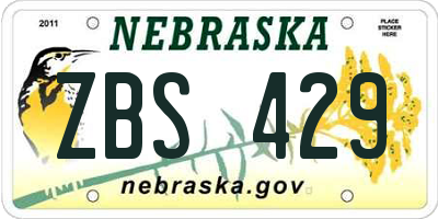 NE license plate ZBS429