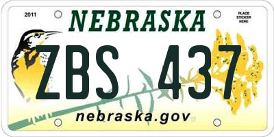 NE license plate ZBS437