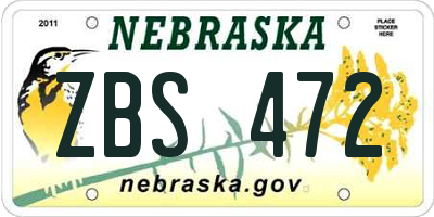 NE license plate ZBS472