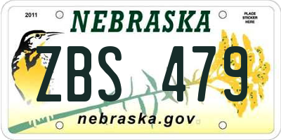 NE license plate ZBS479