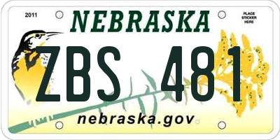 NE license plate ZBS481