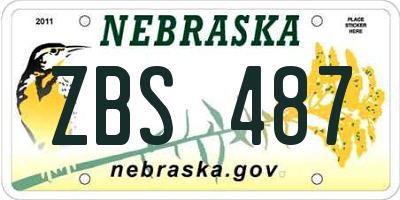 NE license plate ZBS487