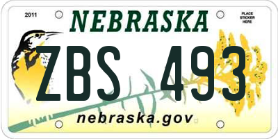 NE license plate ZBS493