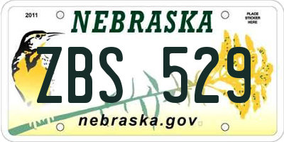 NE license plate ZBS529