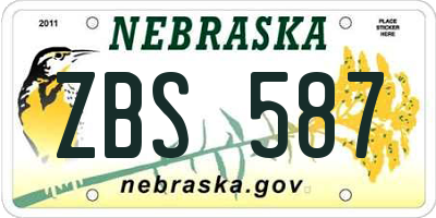 NE license plate ZBS587