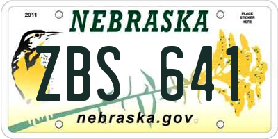 NE license plate ZBS641
